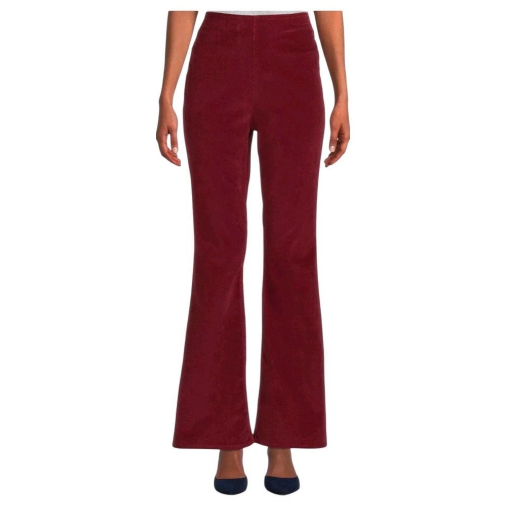 No Boundaries Maroon Corduroy High Rise Flare Pull On Stretch Pants Juniors L